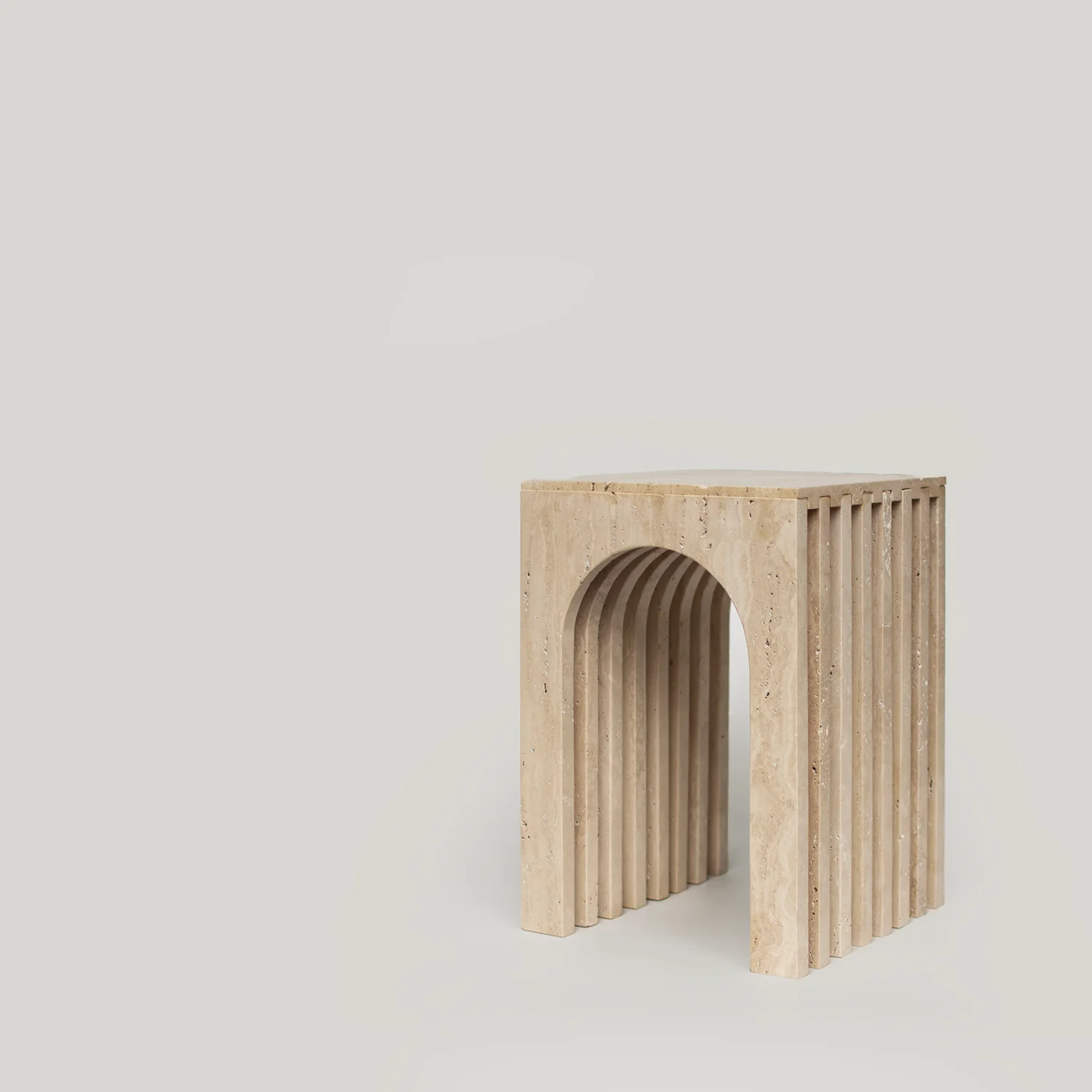 BALANCE TRAVERTINE SIDE TABLE - Image 3