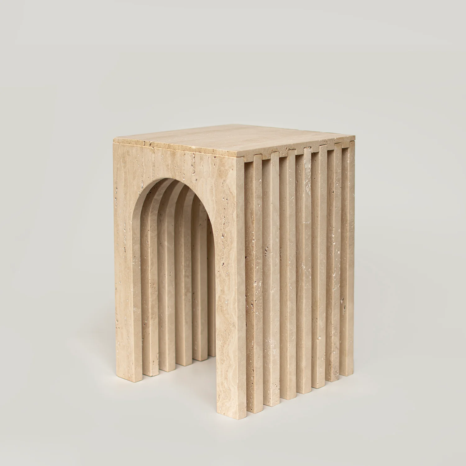 BALANCE TRAVERTINE SIDE TABLE - Image 4