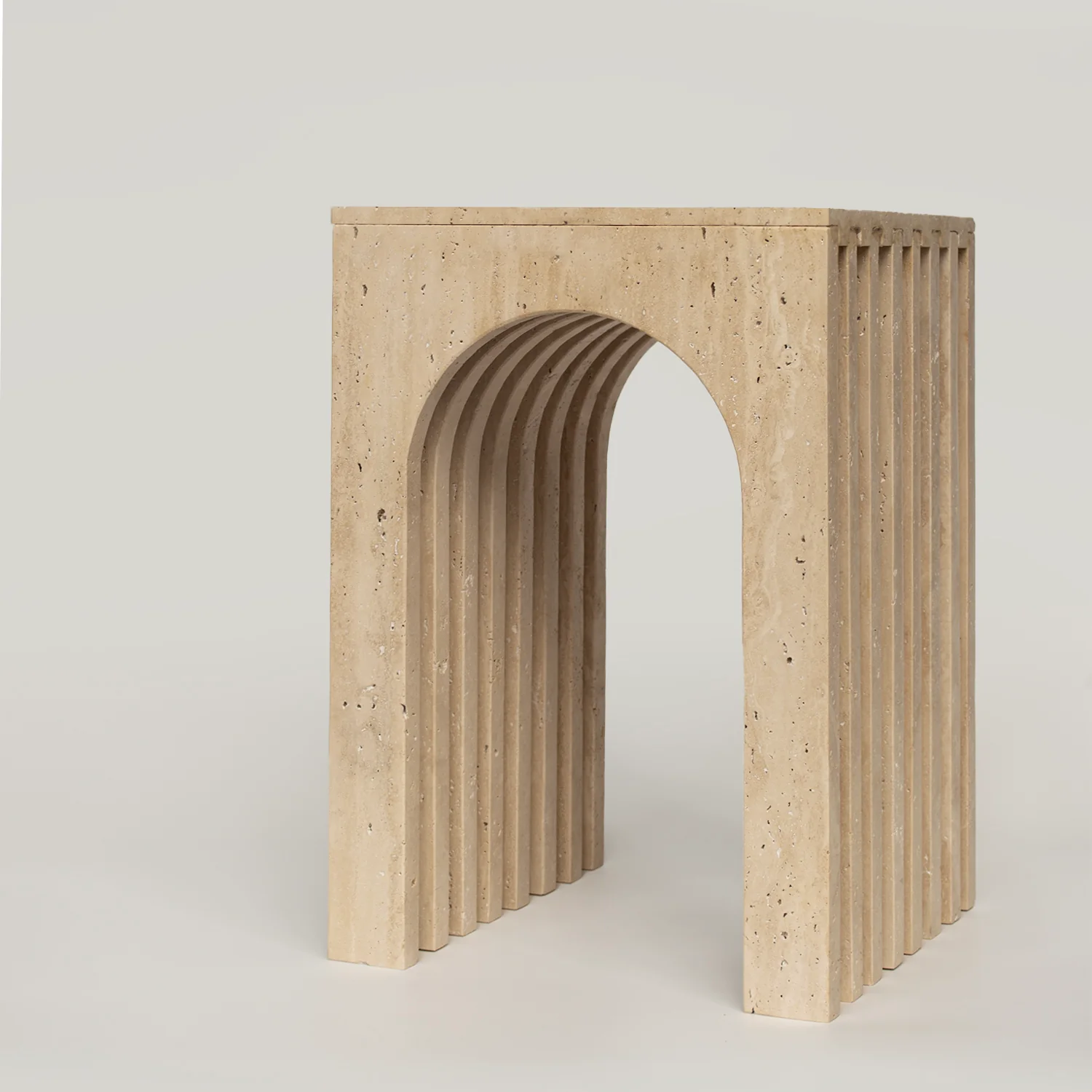 BALANCE TRAVERTINE SIDE TABLE - Image 5