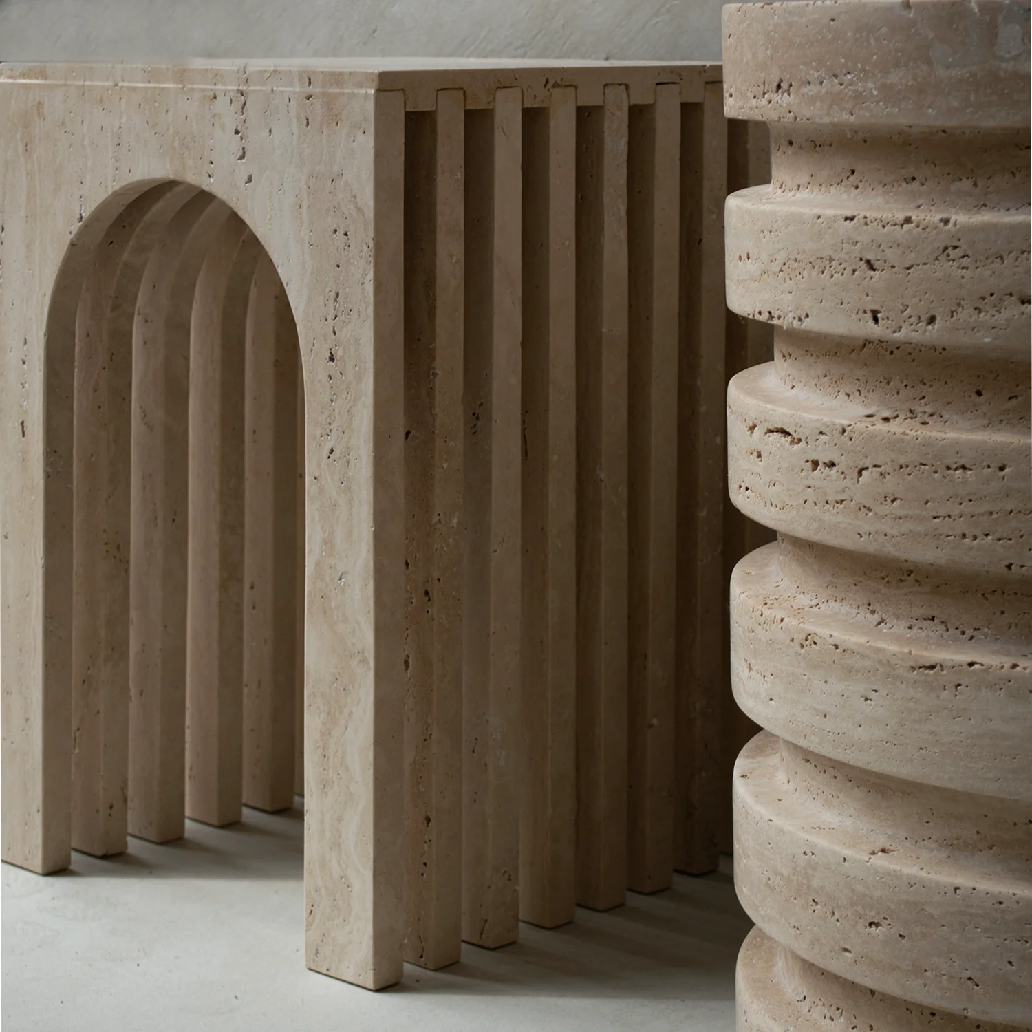 BALANCE TRAVERTINE SIDE TABLE - Image 6