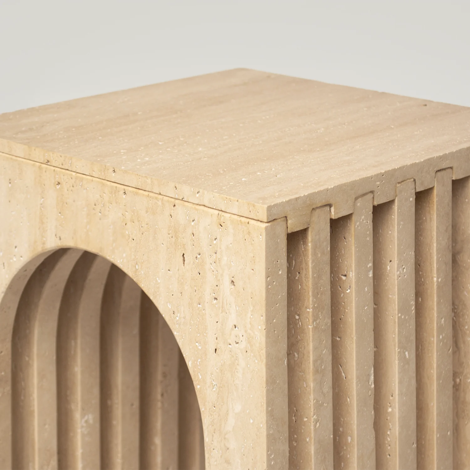 BALANCE TRAVERTINE SIDE TABLE - Image 8