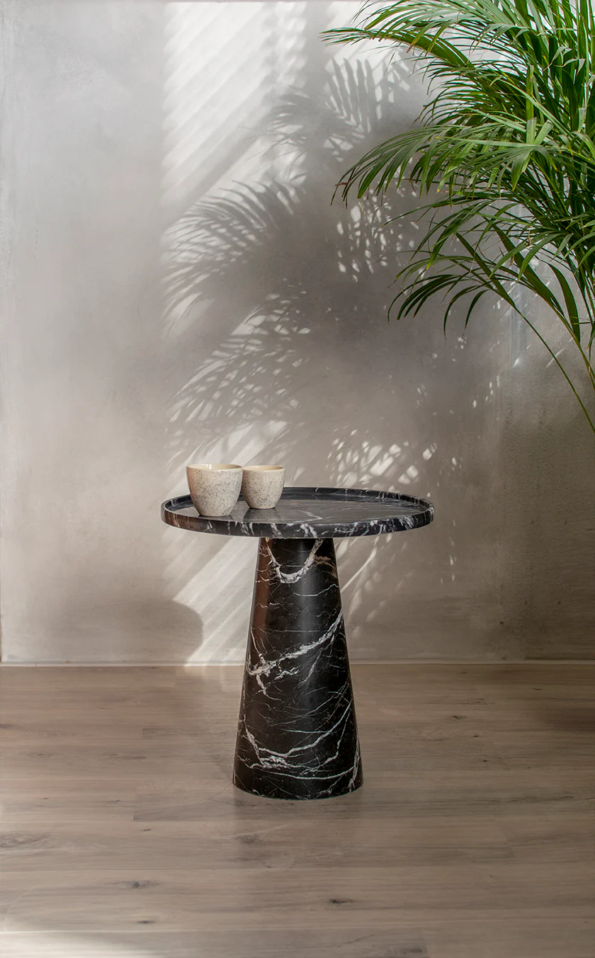 BLACK MARBLE CONE SIDE TABLE - Image 7