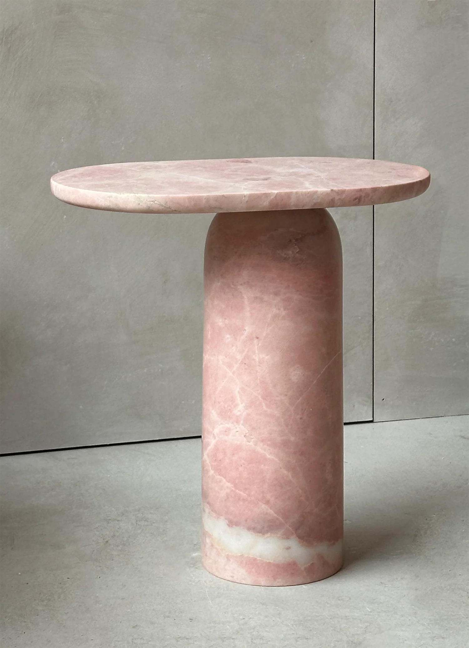 "BOLD" PINK MARBLE SIDE TABLE - Image 5