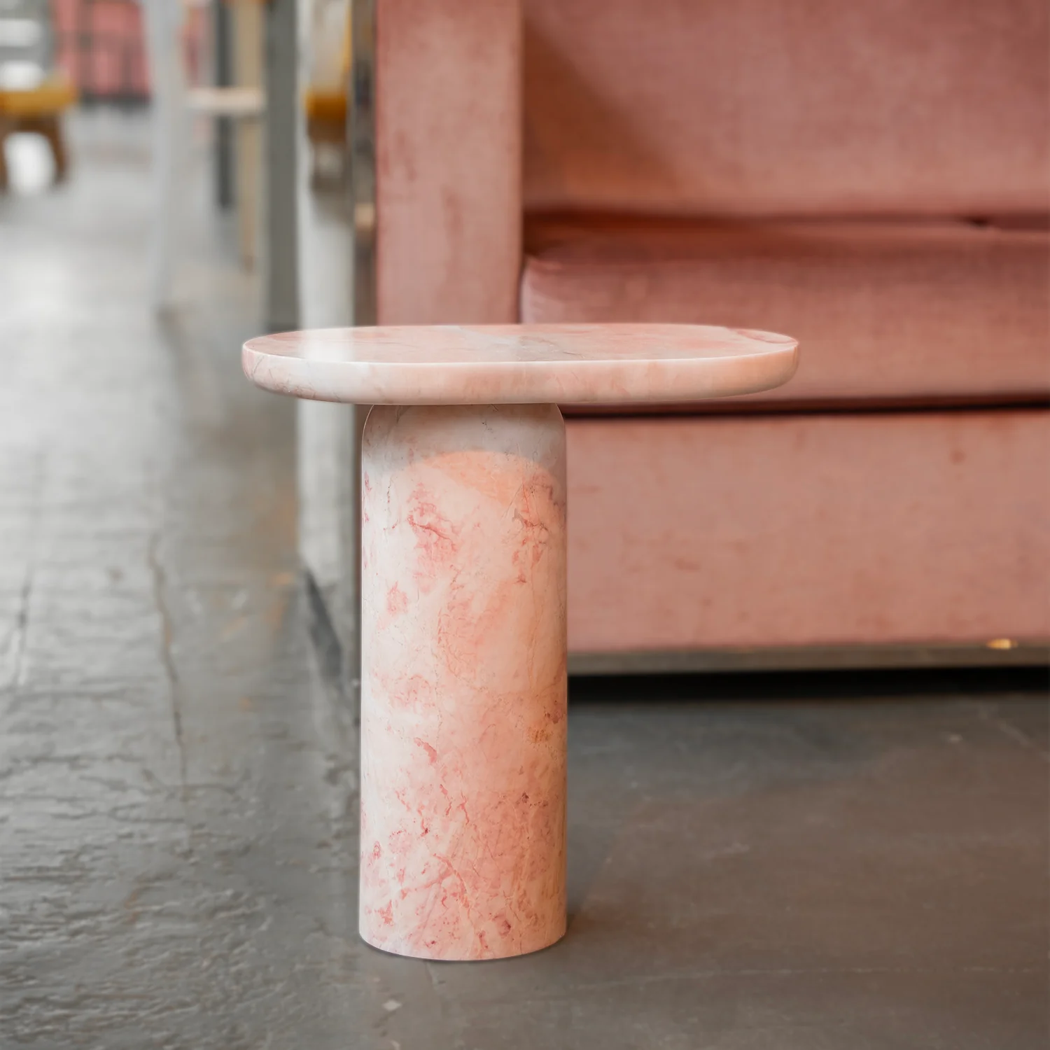 "BOLD" PINK MARBLE SIDE TABLE - Image 6