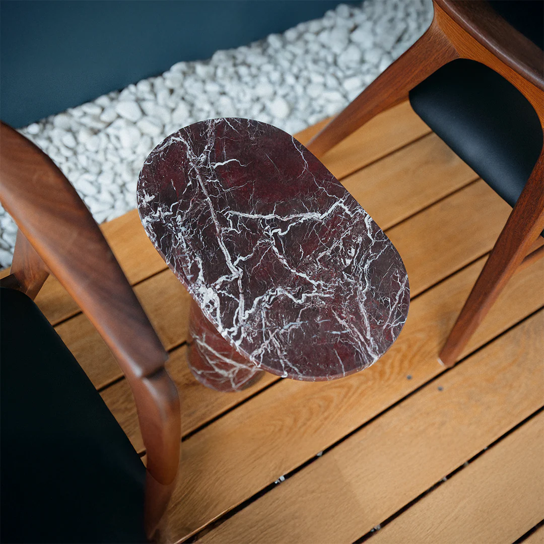 “BOLD” ROSSO LEVANTO MARBLE SIDE TABLE - Image 10