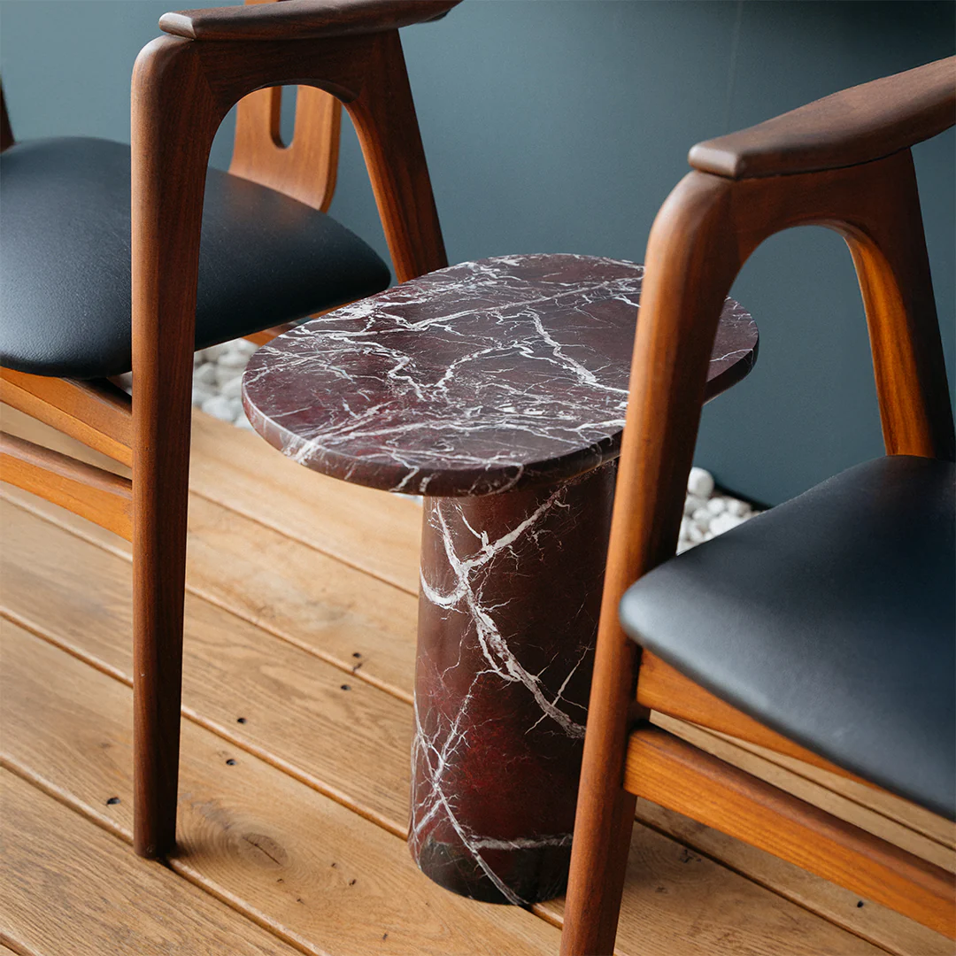 “BOLD” ROSSO LEVANTO MARBLE SIDE TABLE - Image 11