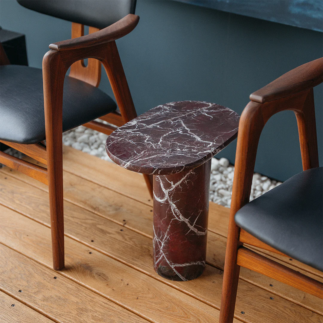 “BOLD” ROSSO LEVANTO MARBLE SIDE TABLE - Image 12