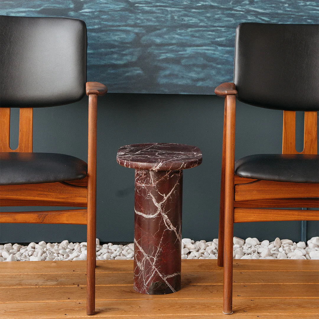“BOLD” ROSSO LEVANTO MARBLE SIDE TABLE - Image 8