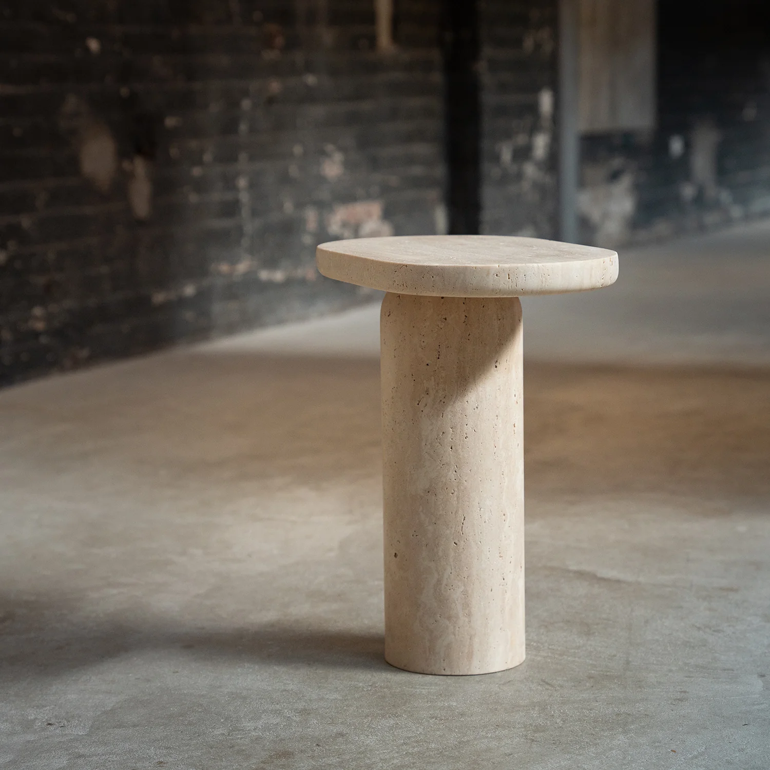 "BOLD" TRAVERTINE SIDE TABLE - Image 10