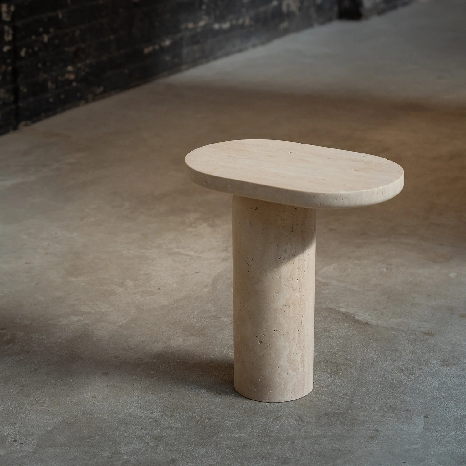 "BOLD" TRAVERTINE SIDE TABLE - Image 11
