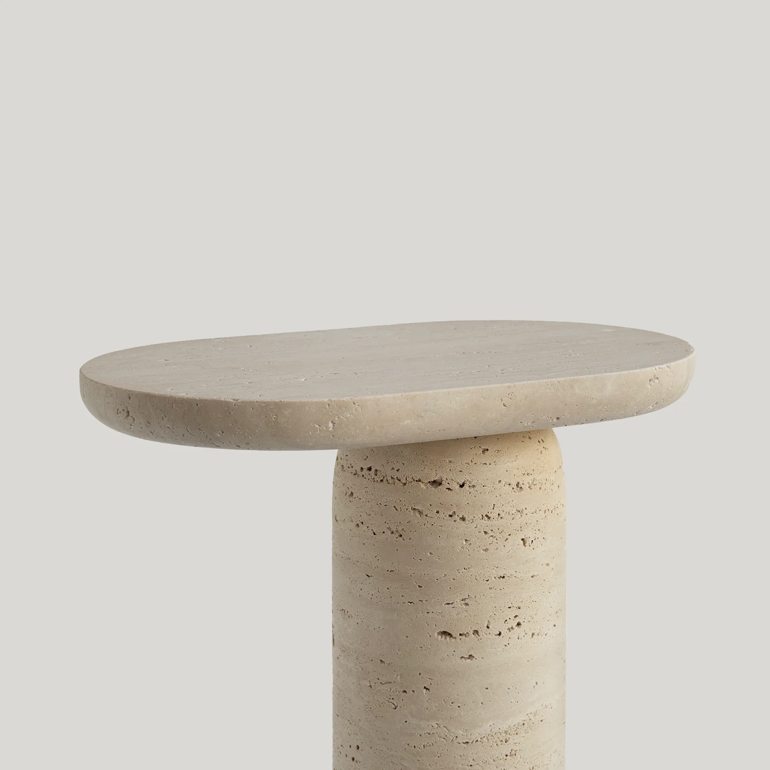 "BOLD" TRAVERTINE SIDE TABLE - Image 4
