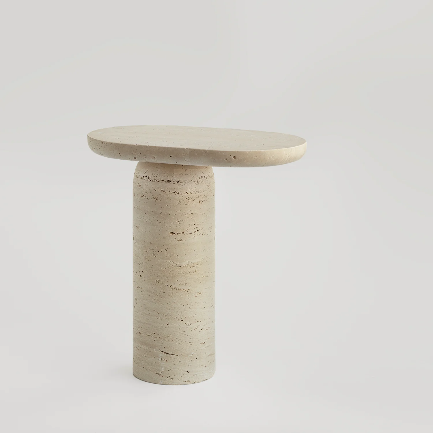 "BOLD" TRAVERTINE SIDE TABLE - Image 5