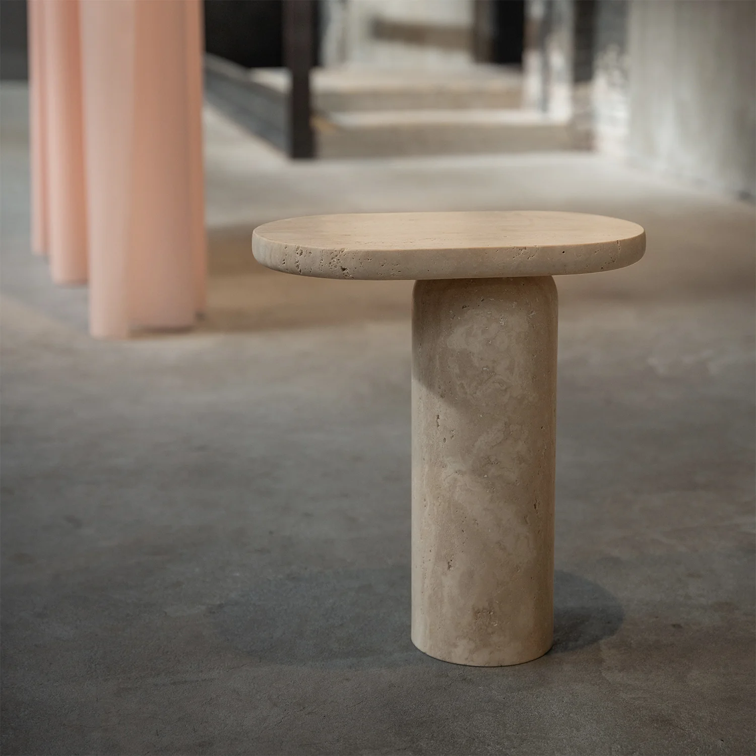 "BOLD" TRAVERTINE SIDE TABLE - Image 8