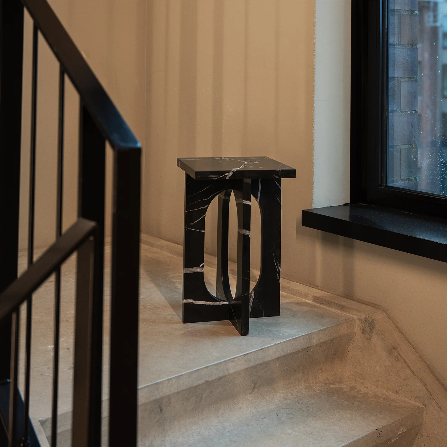 'BOND' SIDE TABLE - BLACK MARBLE - Image 6