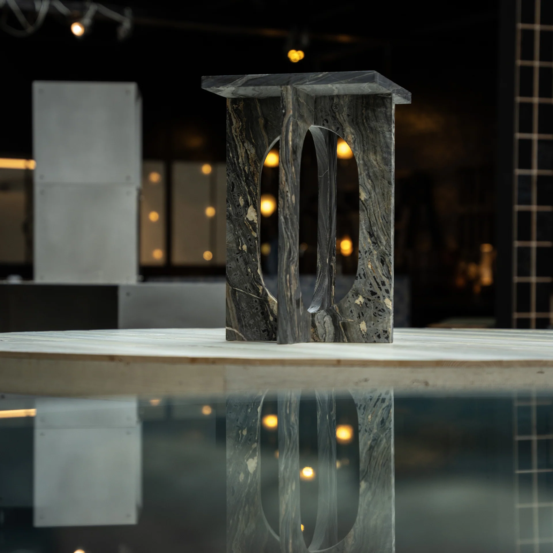 'BOND' SIDE TABLE - PICASSO MARBLE - Image 8
