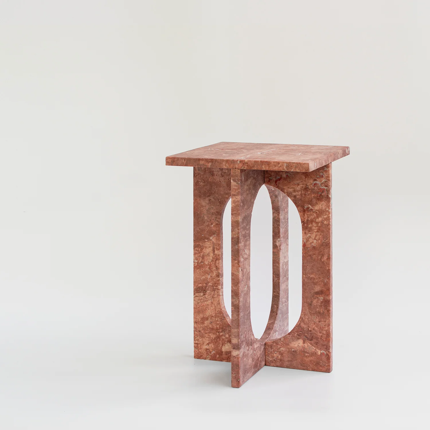 'BOND' SIDE TABLE - RED TRAVERTINE - Image 3
