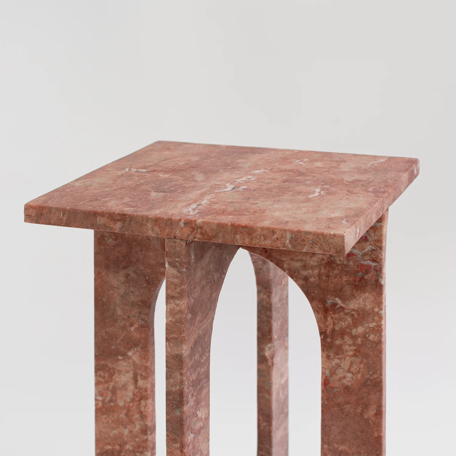 'BOND' SIDE TABLE - RED TRAVERTINE - Image 4