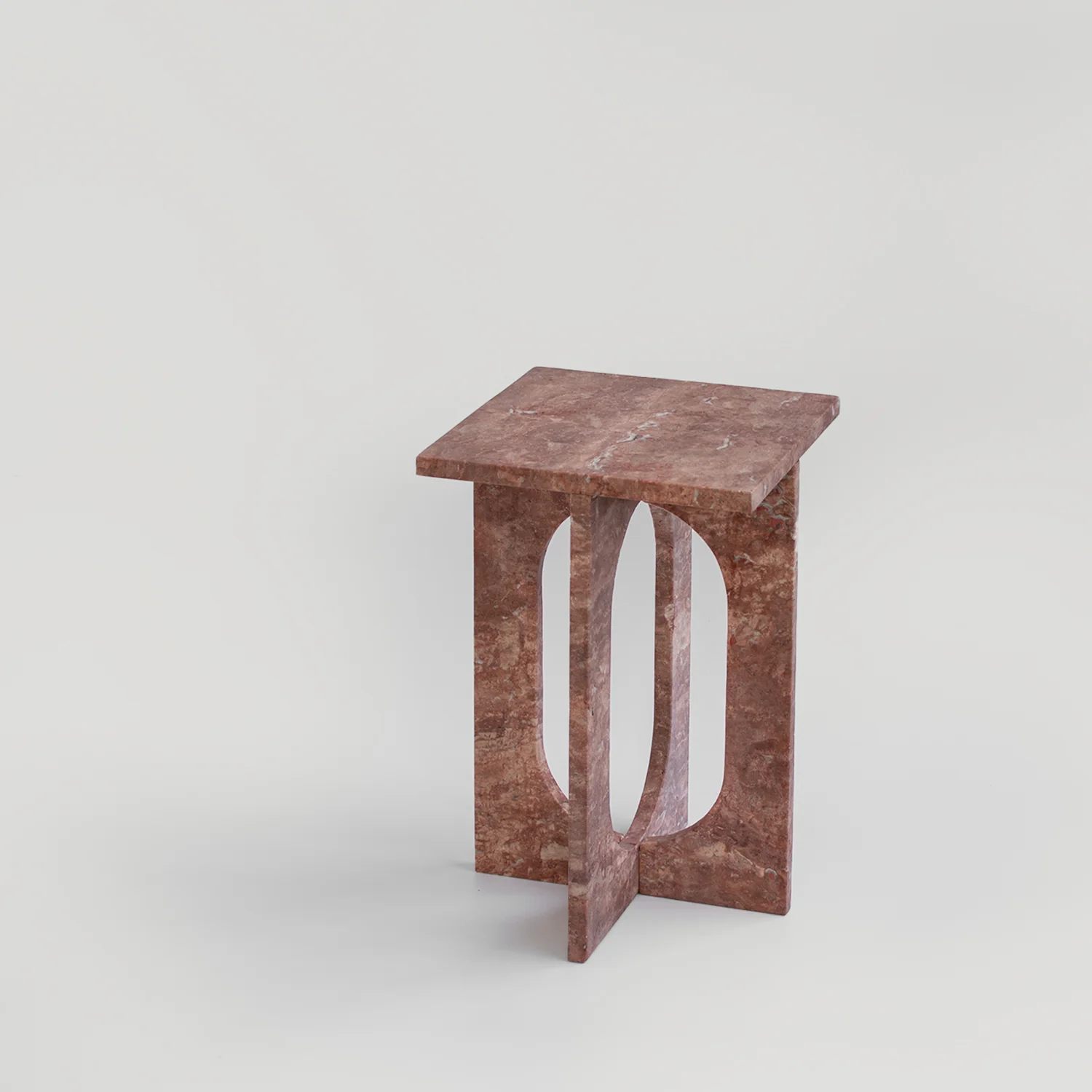'BOND' SIDE TABLE - RED TRAVERTINE - Image 5