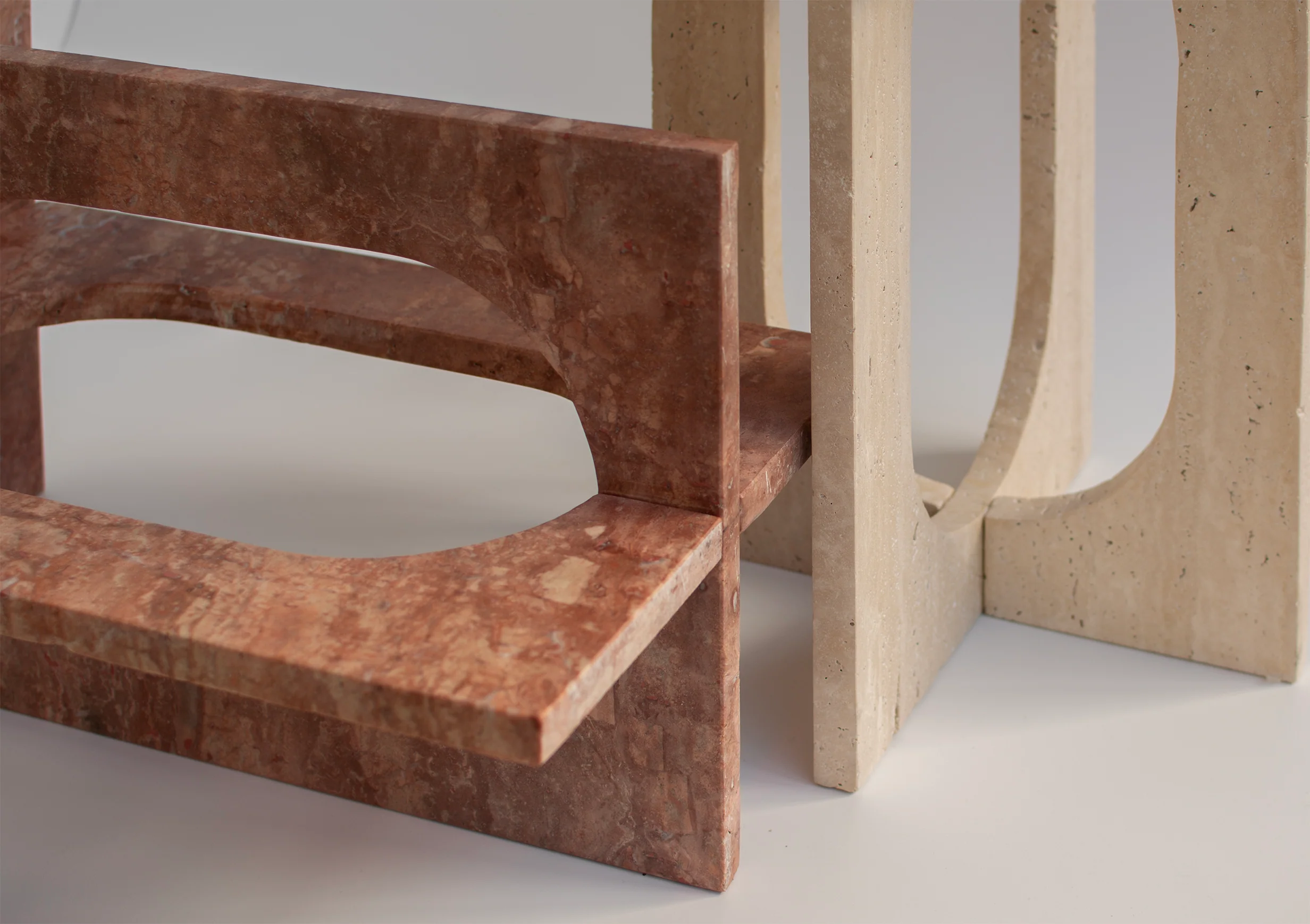 'BOND' SIDE TABLE - RED TRAVERTINE - Image 8