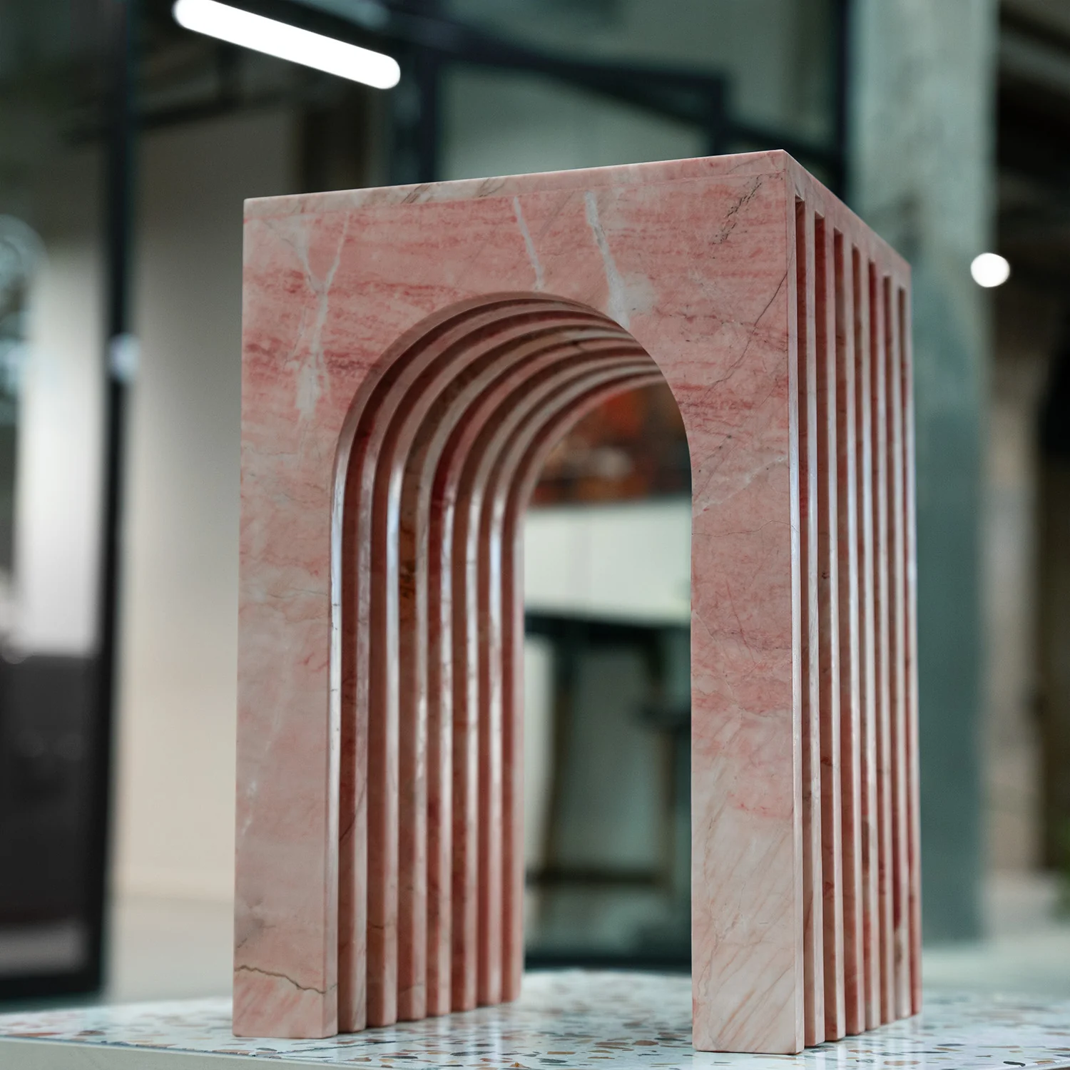 BALANCE PINK MARBLE SIDE TABLE - Image 10