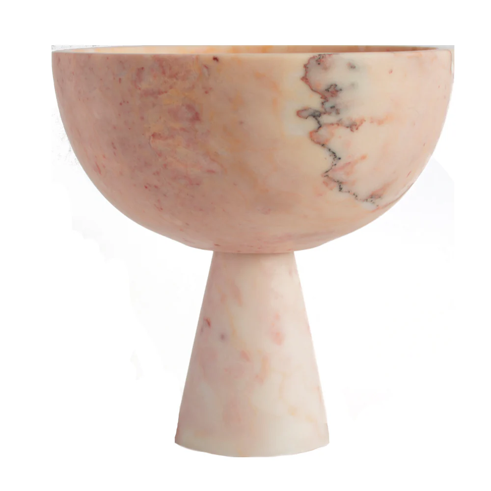 PINK MARBLE PEDESTAL BOWL XL - Image 4