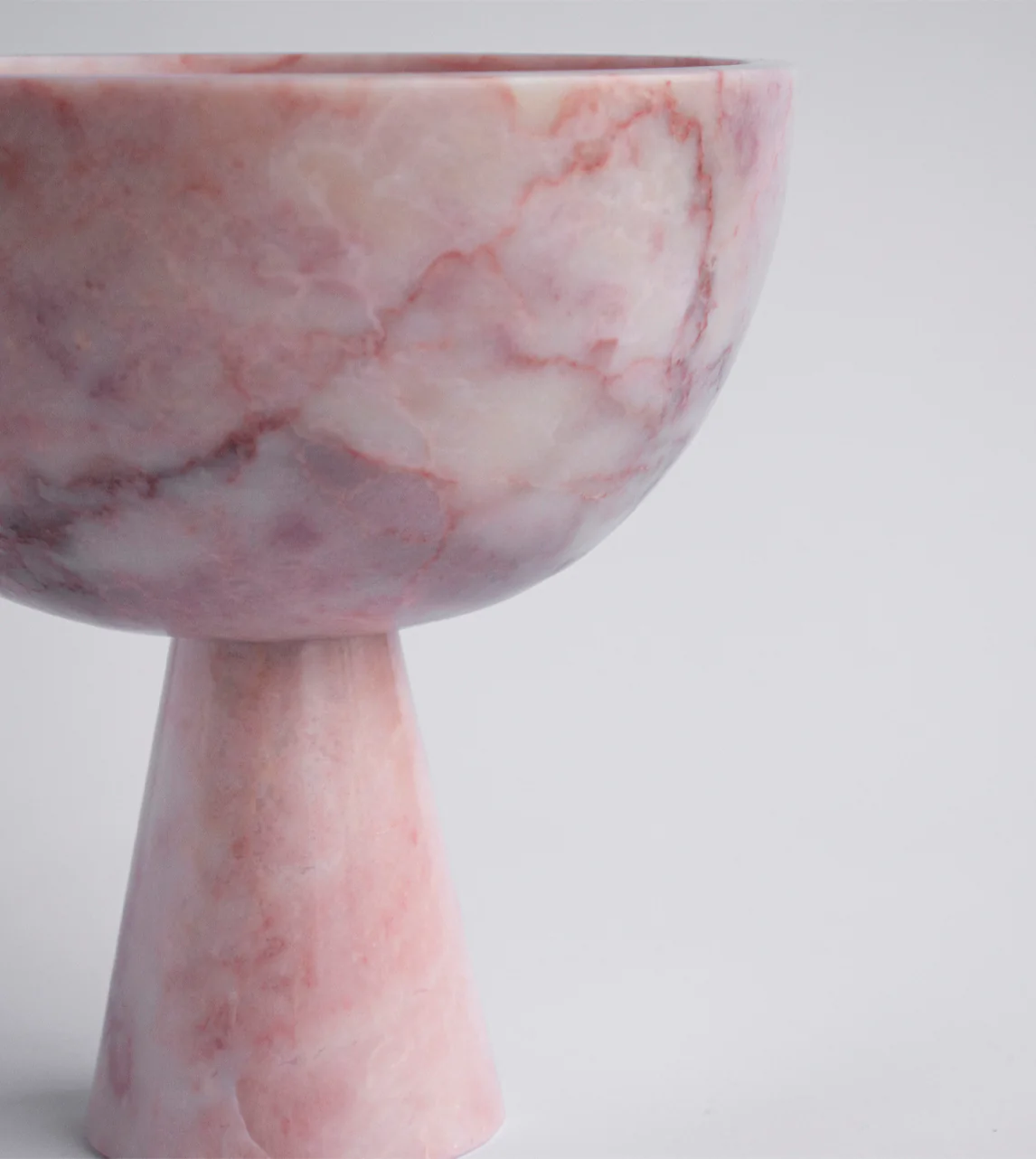 PINK MARBLE PEDESTAL BOWL XL - Image 6