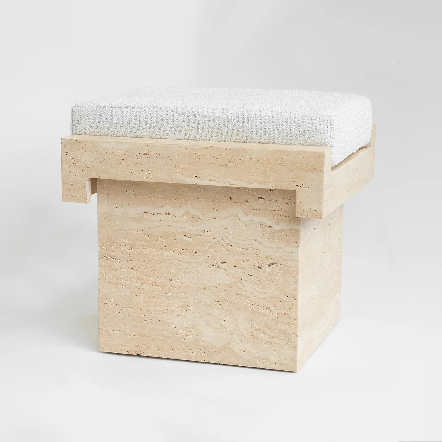 TRAVERTINE STOOL 'LEGO' - Image 3