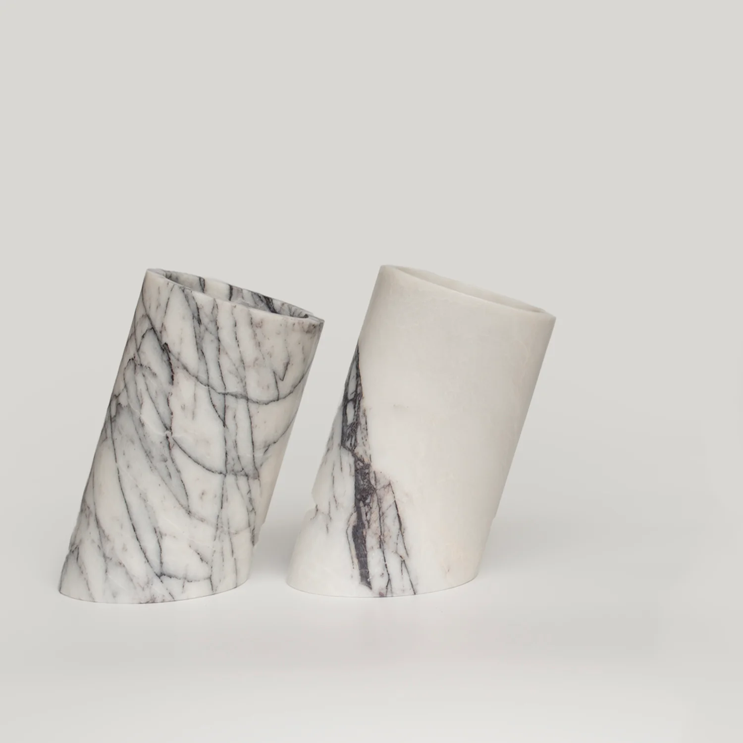 LILAC WHITE MARBLE ANGLED WINE COOLER - Image 3