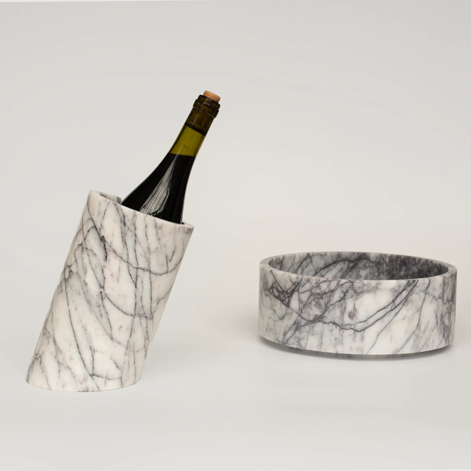 LILAC WHITE MARBLE ANGLED WINE COOLER - Image 4