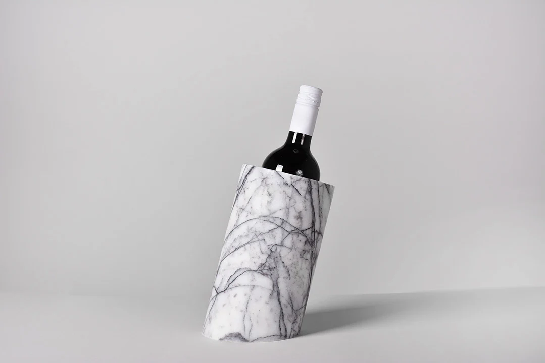 LILAC WHITE MARBLE ANGLED WINE COOLER - Image 5