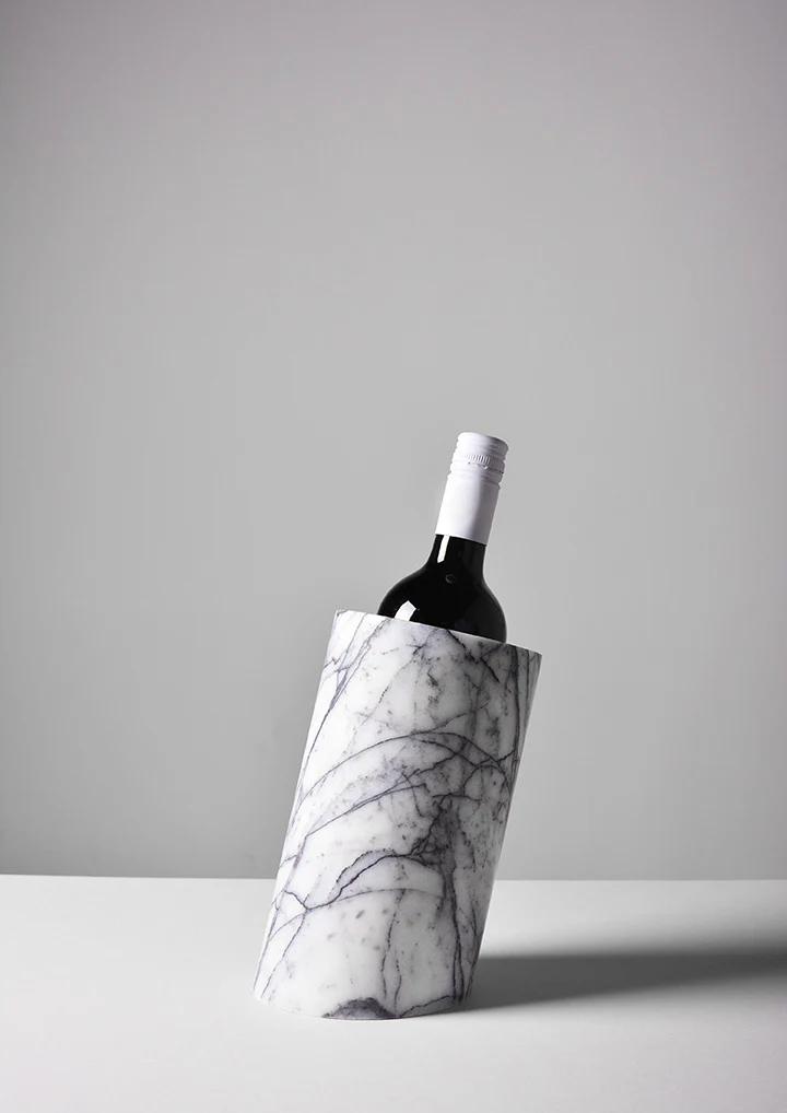 LILAC WHITE MARBLE ANGLED WINE COOLER - Image 6