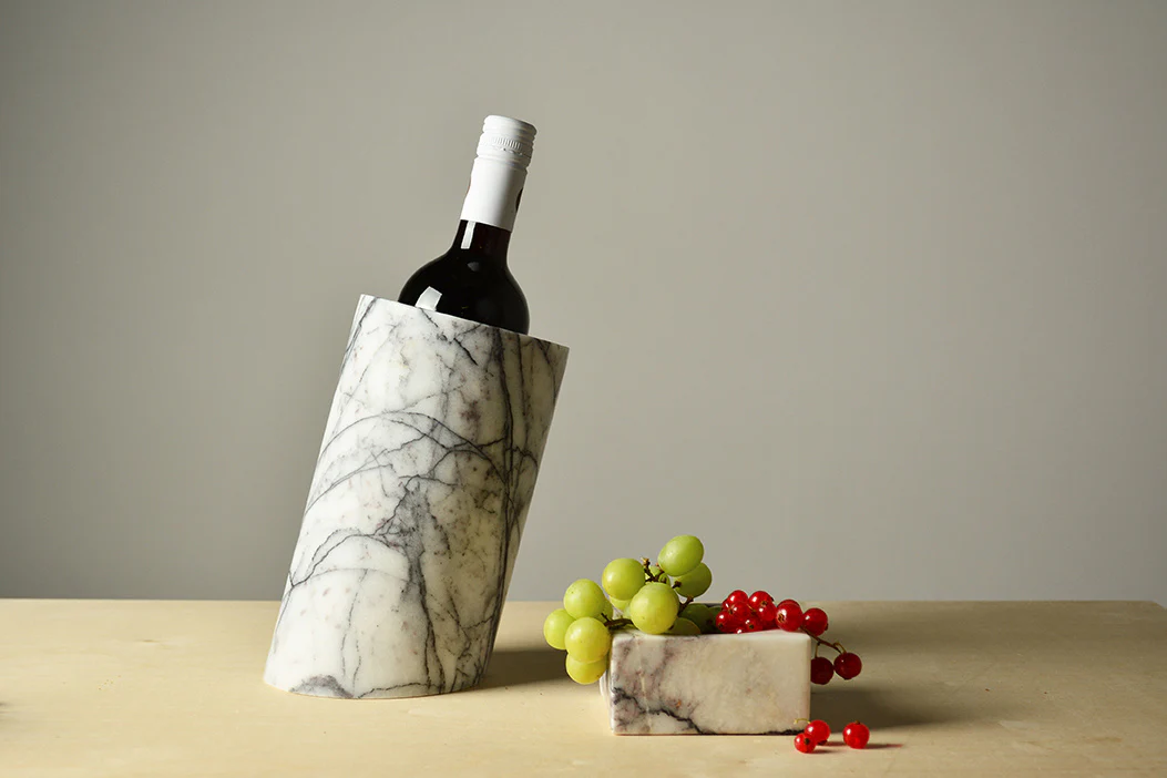 LILAC WHITE MARBLE ANGLED WINE COOLER - Image 7