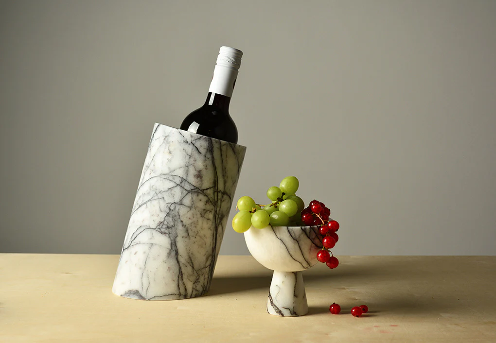 LILAC WHITE MARBLE ANGLED WINE COOLER - Image 8