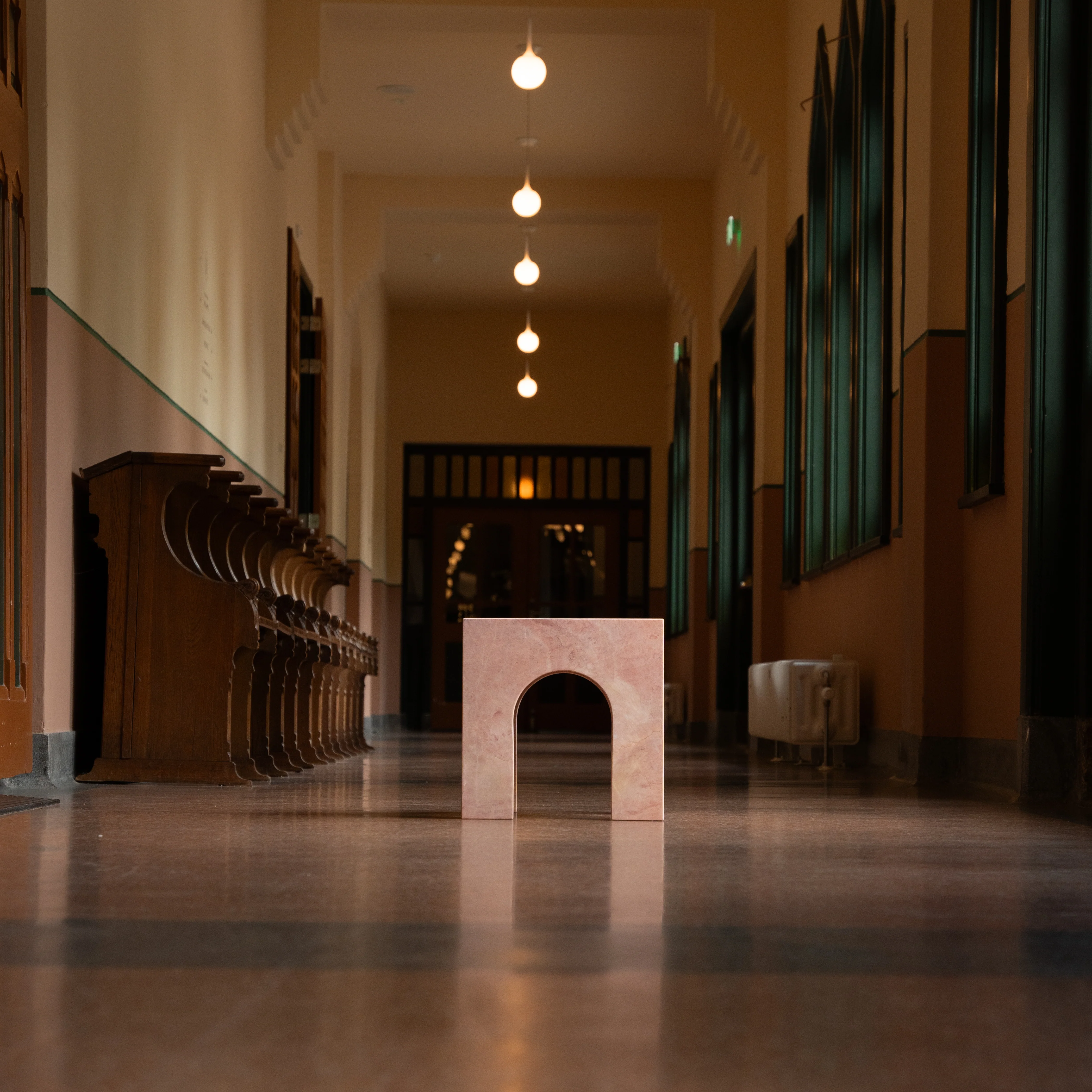 PINK MARBLE ARCH SIDE TABLE - Image 8