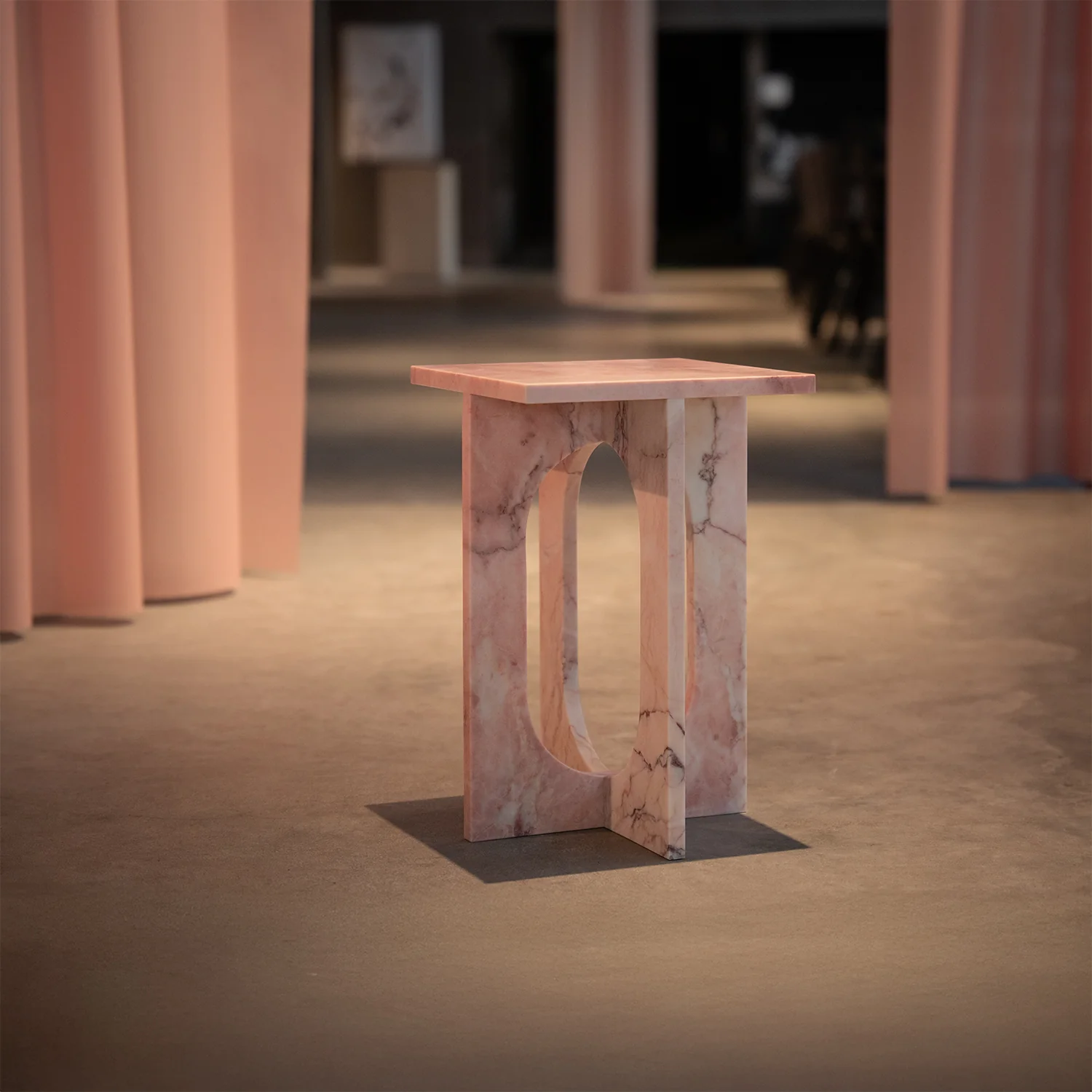 'BOND' SIDE TABLE - PINK MARBLE - Image 5