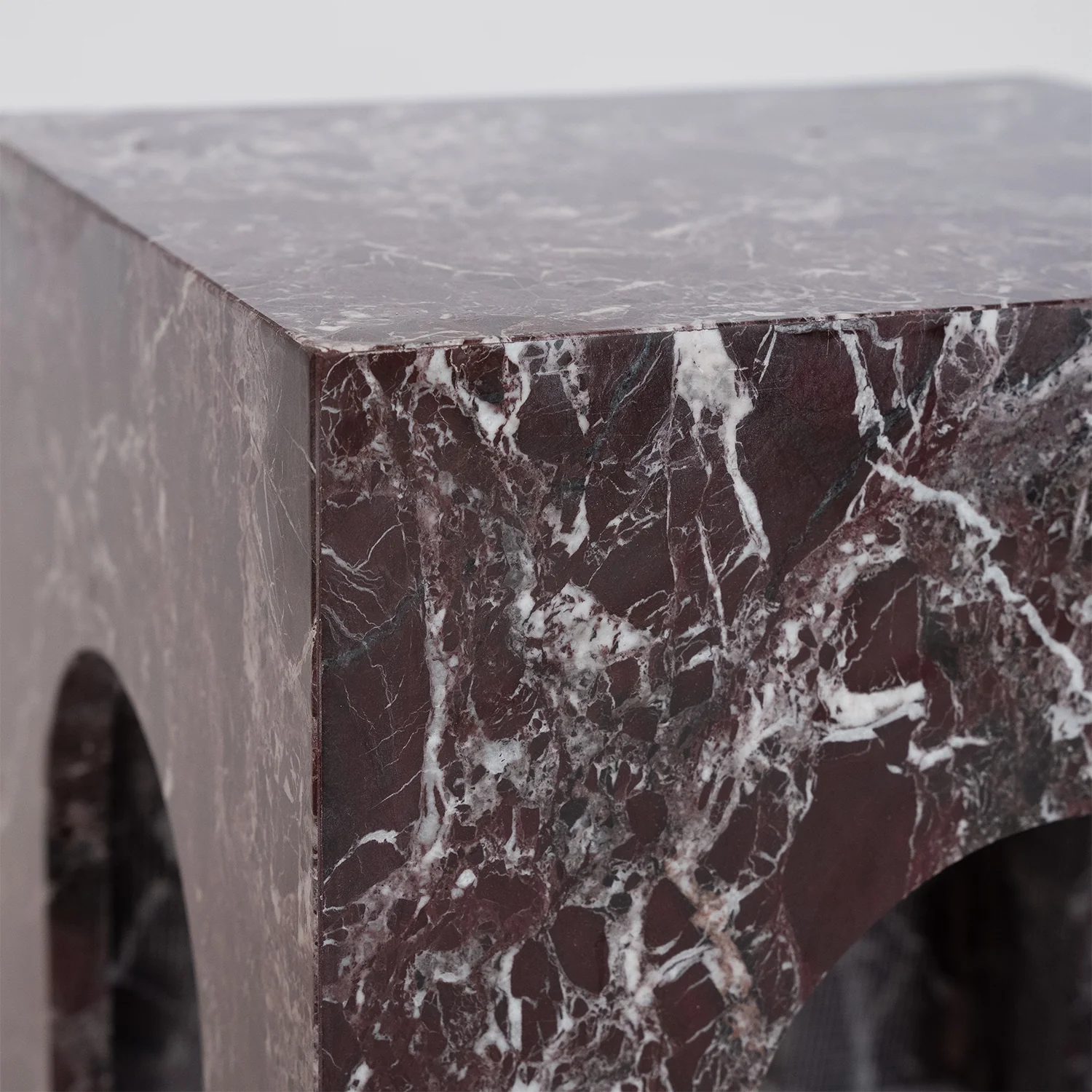 Rosso Levanto Marble Arch Side Table | SAMPLE SALE - Image 3