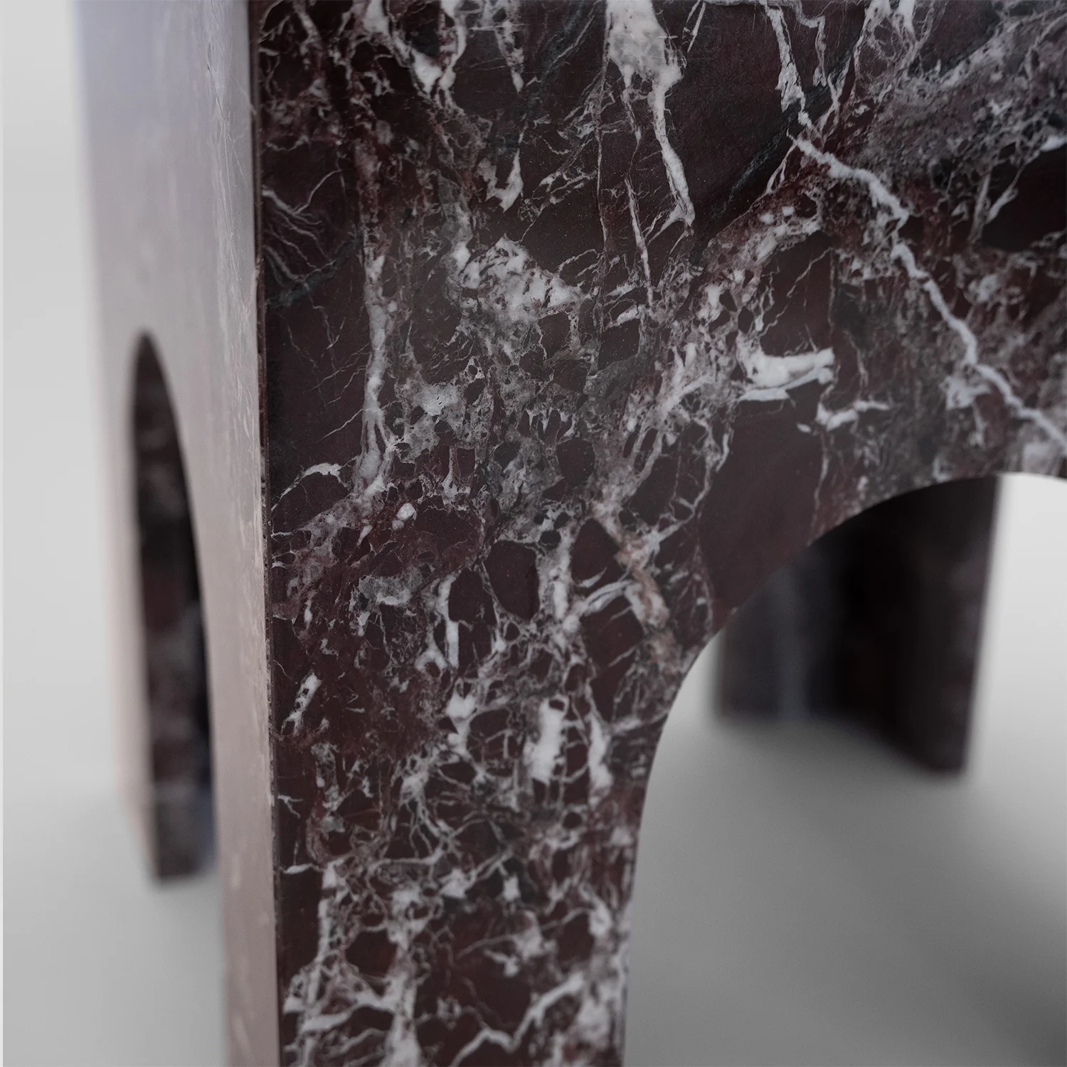 Rosso Levanto Marble Arch Side Table | SAMPLE SALE - Image 4