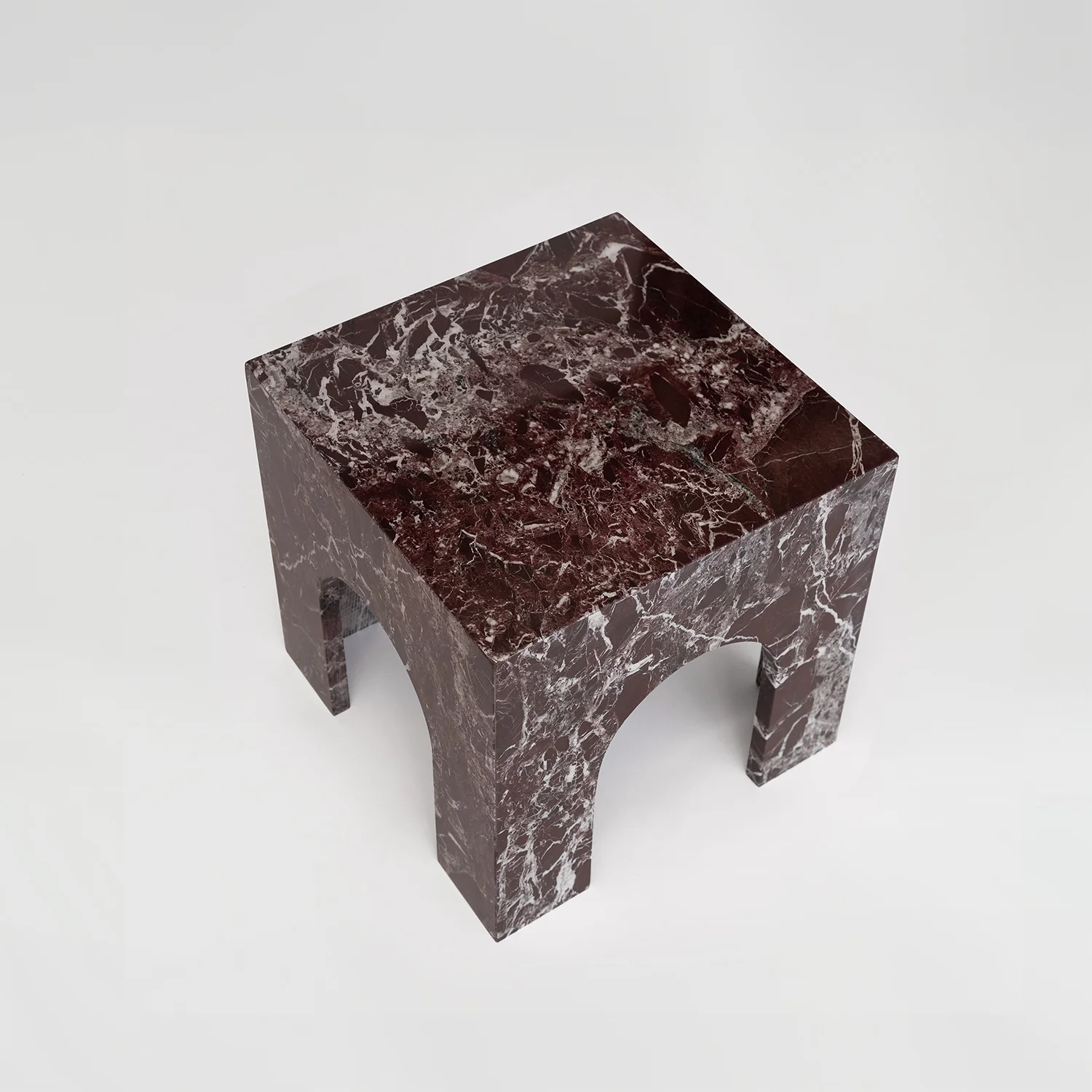 Rosso Levanto Marble Arch Side Table | SAMPLE SALE - Image 6
