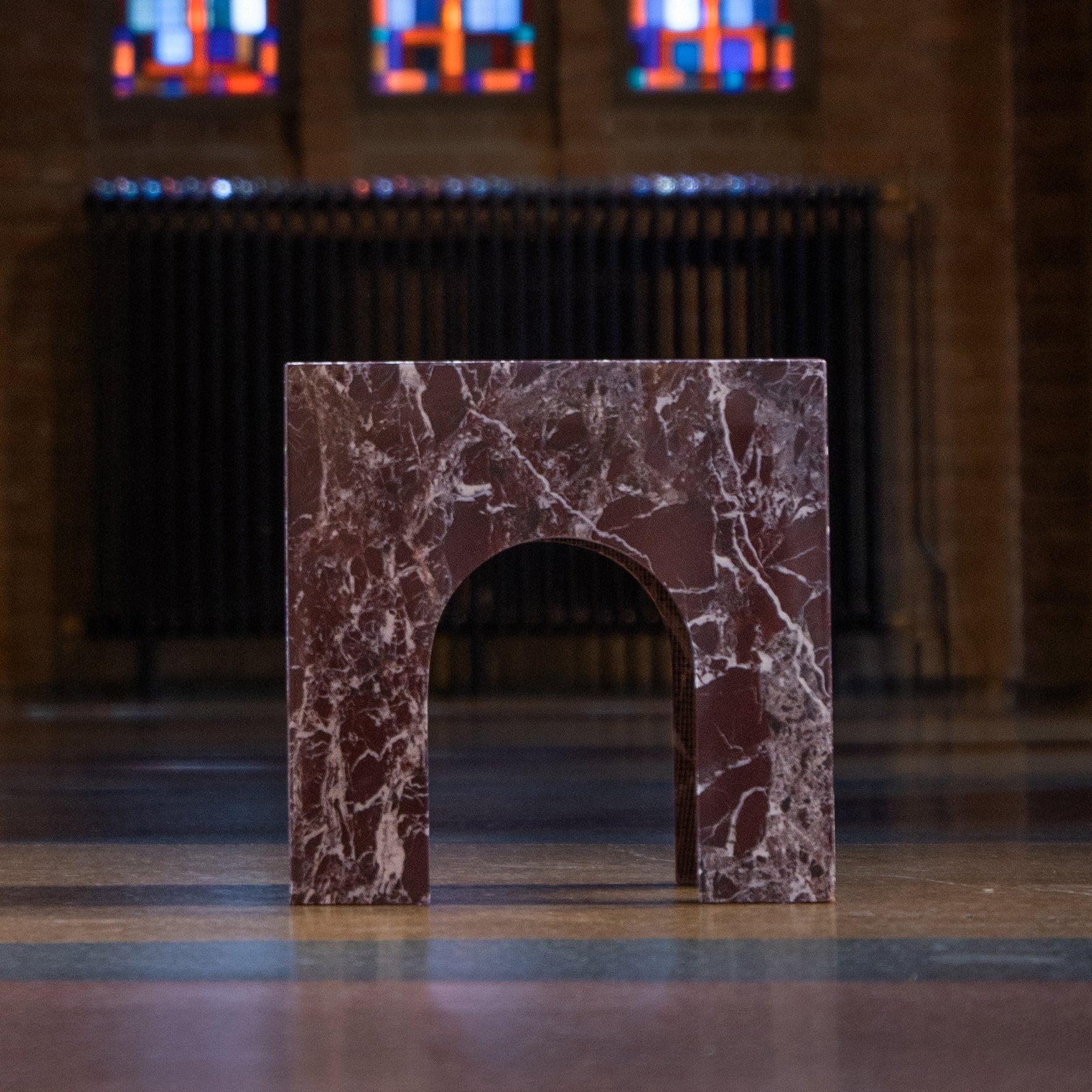 Rosso Levanto Marble Arch Side Table | SAMPLE SALE - Image 8