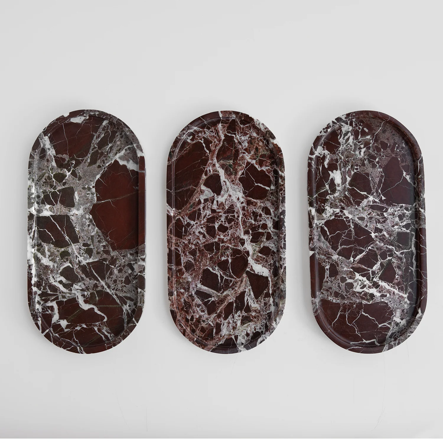 ROSSO LEVANTO MARBLE OVAL TRAY | SAMPLE SALE - Image 3
