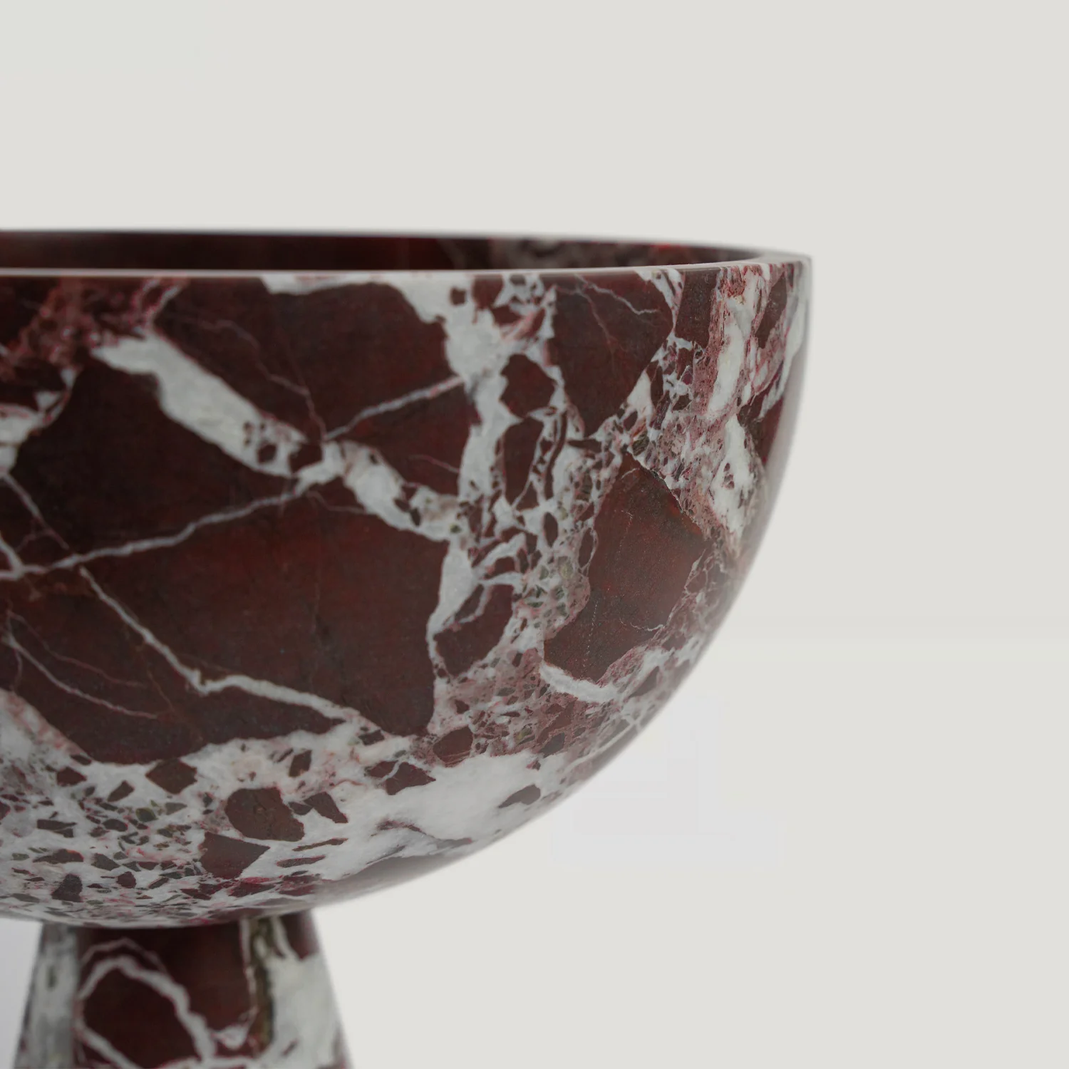 ROSSO LEVANTO MARBLE PEDESTAL BOWL XL - Image 3