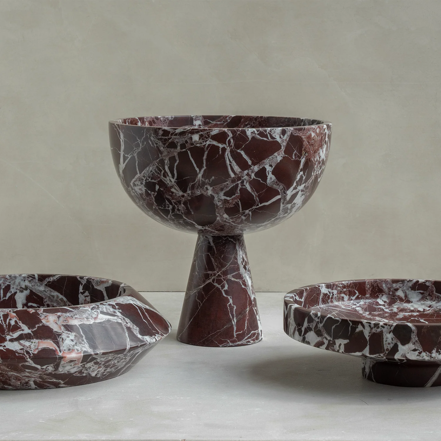 ROSSO LEVANTO MARBLE PEDESTAL BOWL XL - Image 4