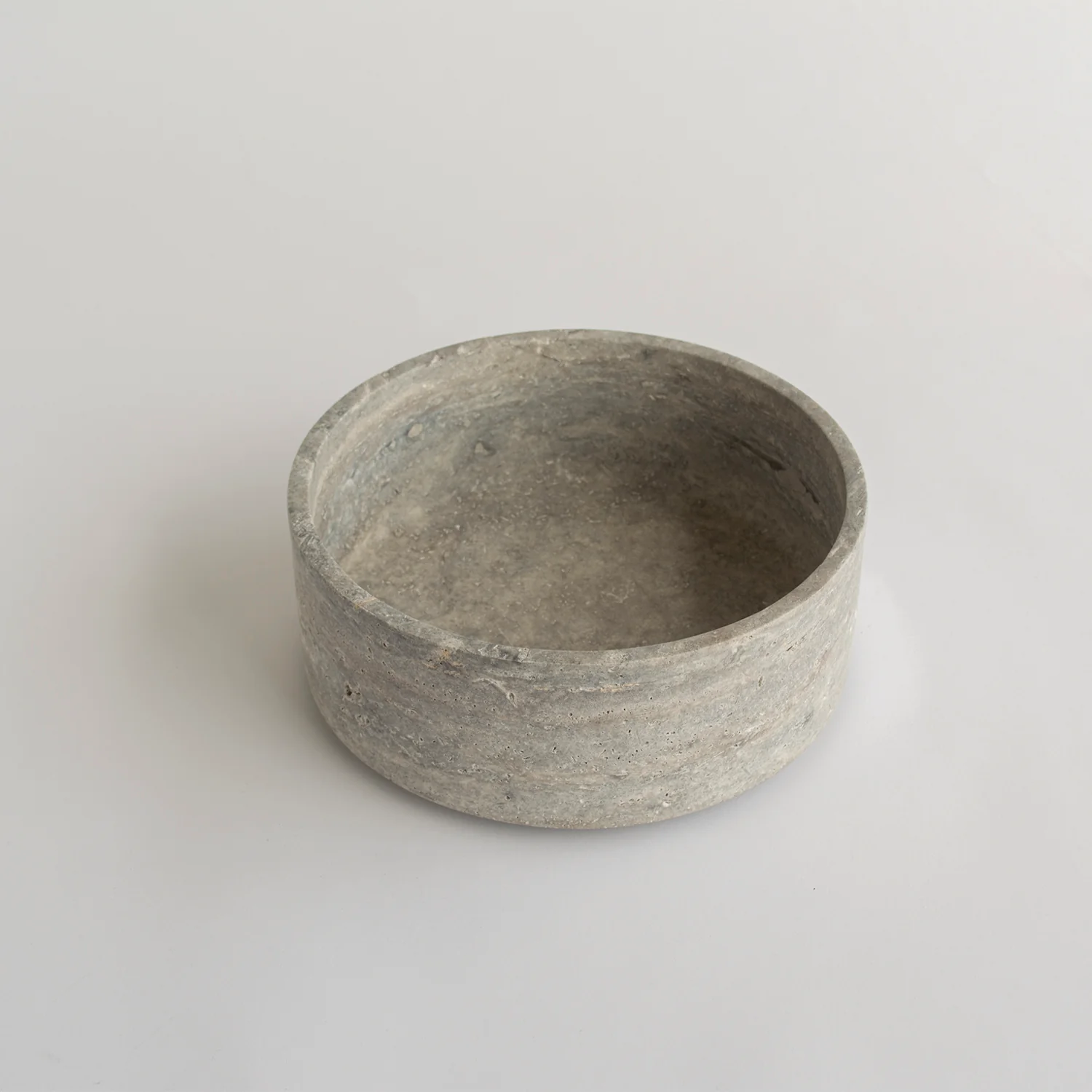SILVER TRAVERTINE CYLINDER BOWL - Image 3