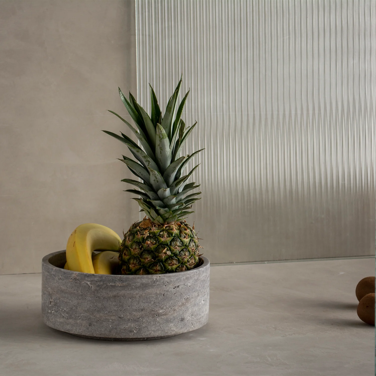 SILVER TRAVERTINE CYLINDER BOWL - Image 4