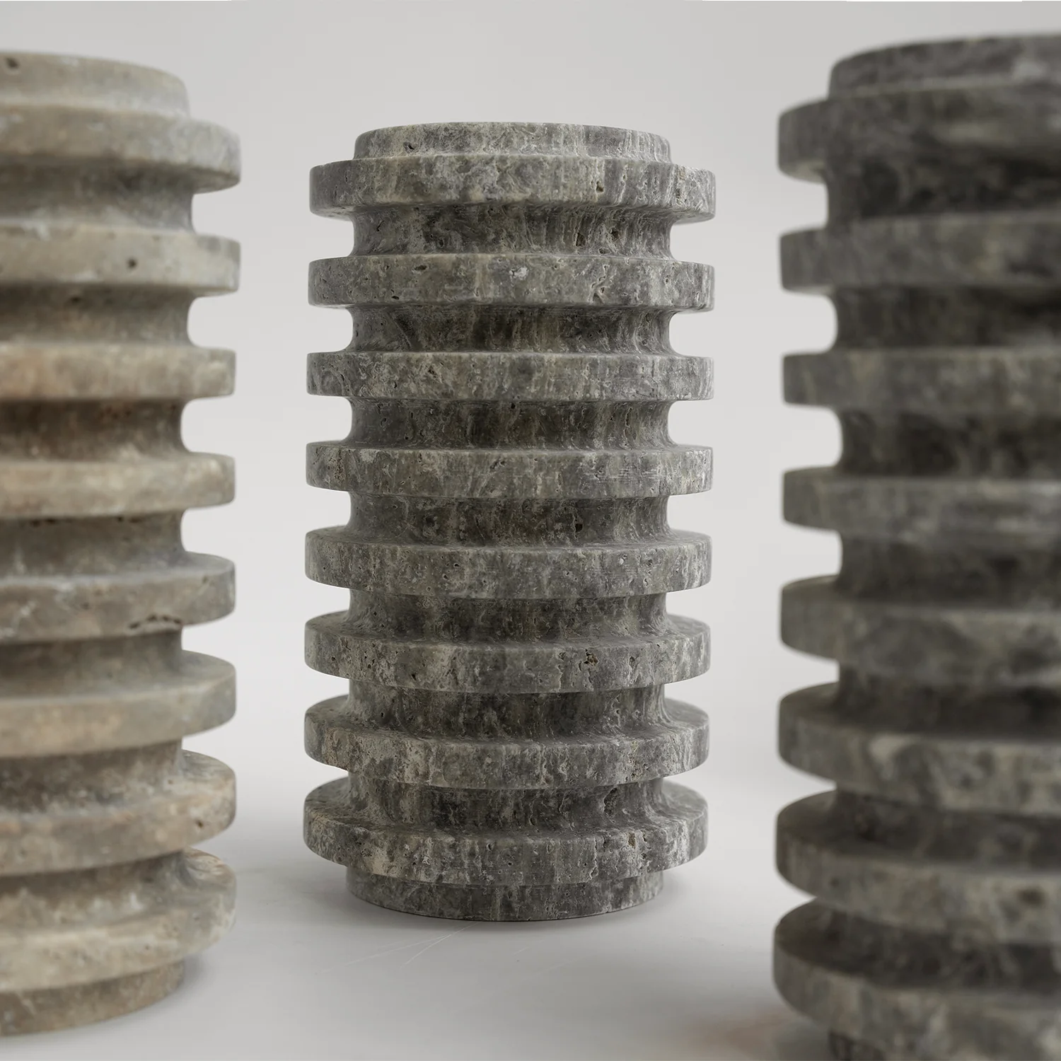 SILVER TRAVERTINE LAYER VASE - Image 4