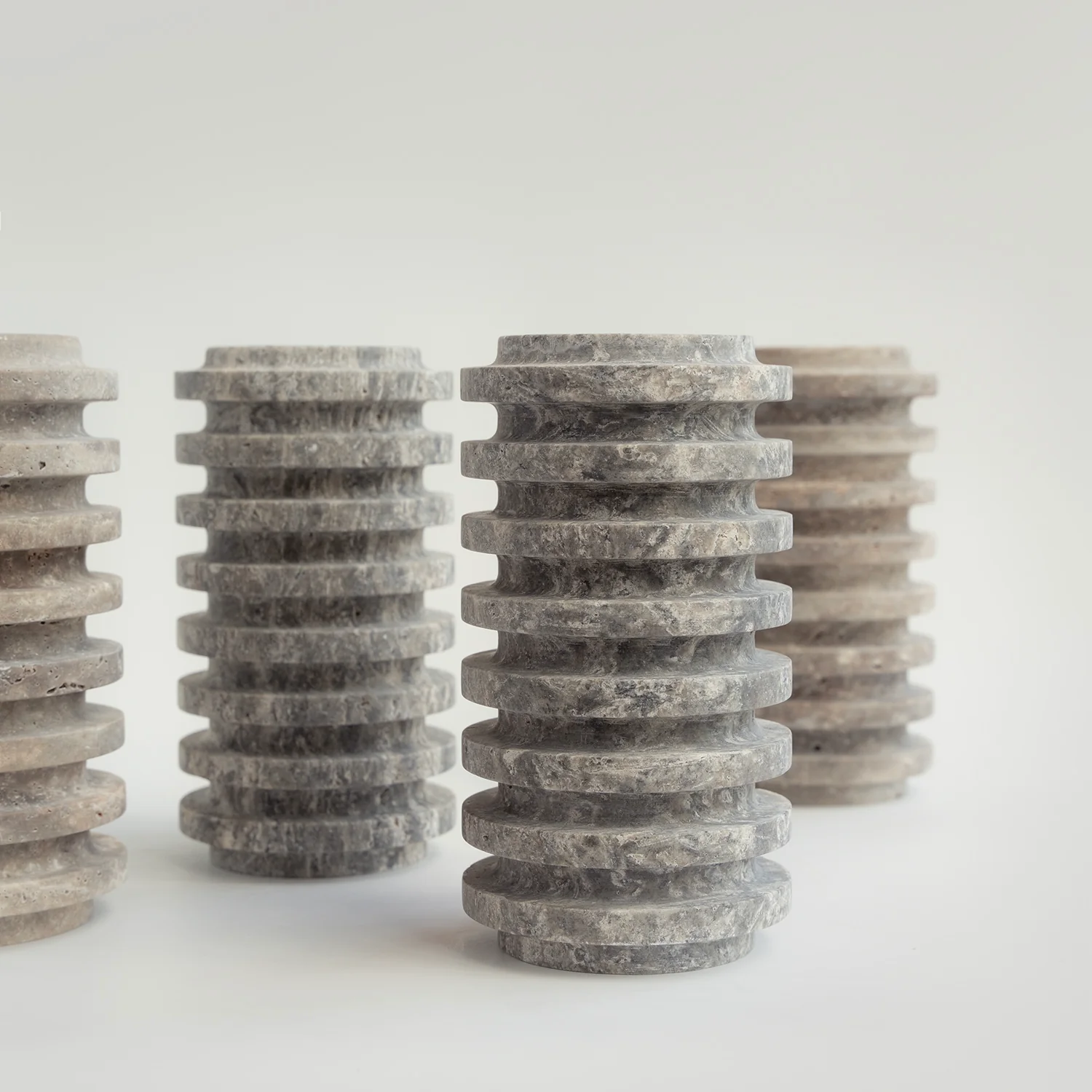 SILVER TRAVERTINE LAYER VASE - Image 5