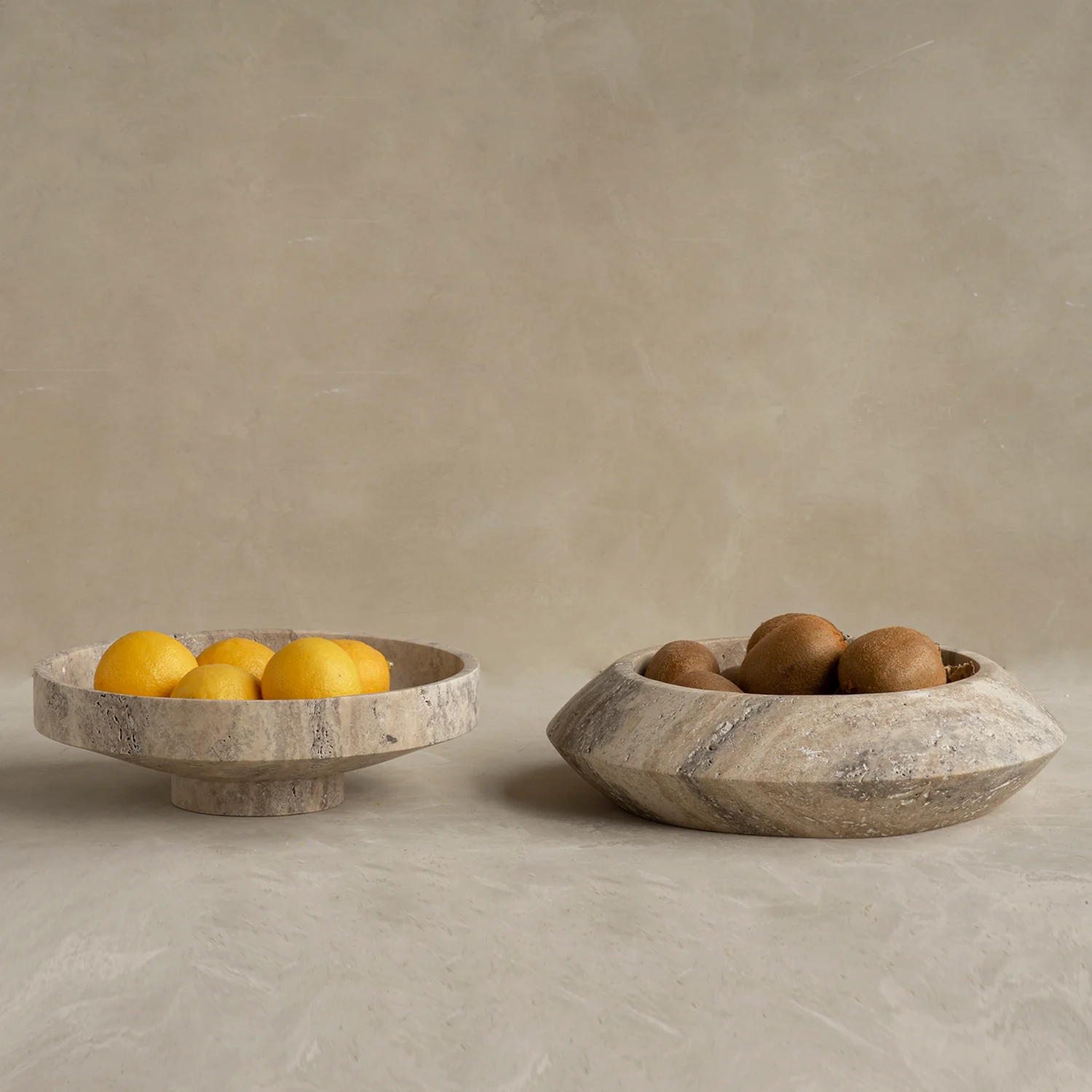 SILVER TRAVERTINE NARROW BOWL - Image 3