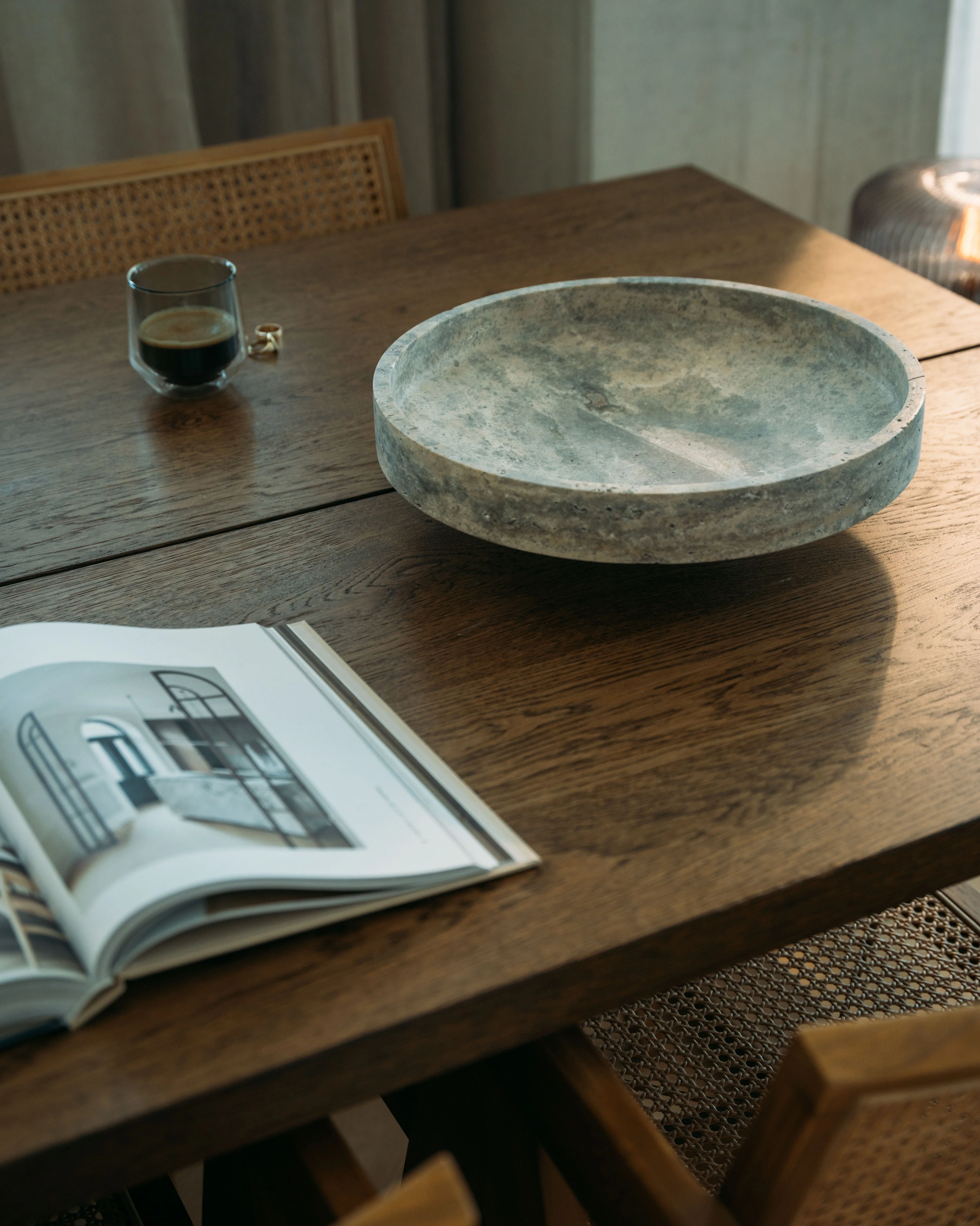 SILVER TRAVERTINE NARROW BOWL XL - Image 10