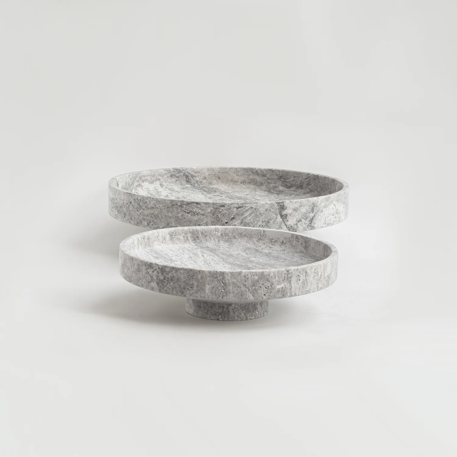SILVER TRAVERTINE NARROW BOWL XL - Image 3