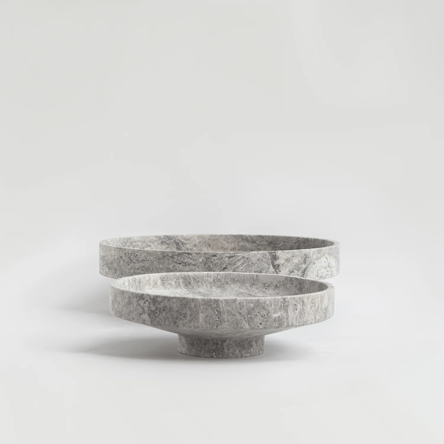 SILVER TRAVERTINE NARROW BOWL XL - Image 4
